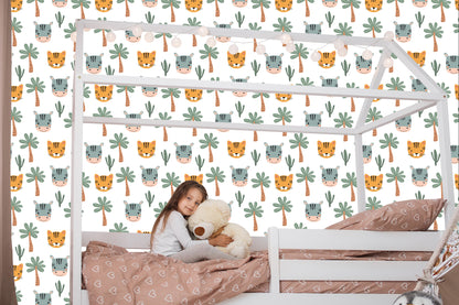 Wallpaper For Boy, Animals, Palm, Cacti, Green