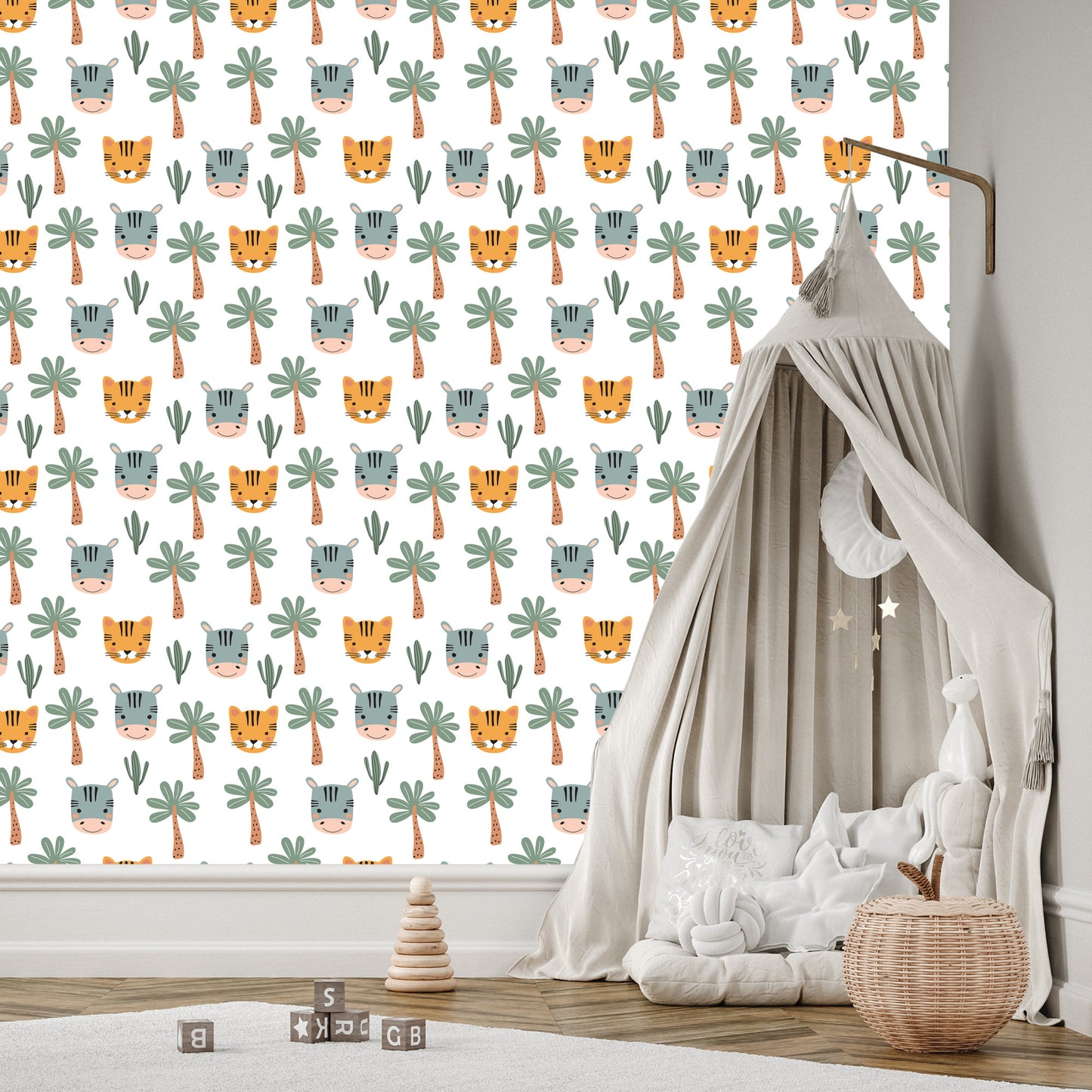 Wallpaper For Boy, Animals, Palm, Cacti, Green