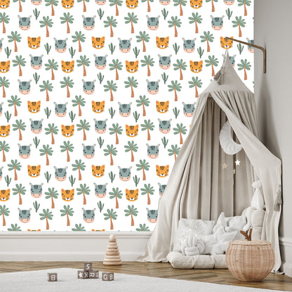 Wallpaper For Boy, Animals, Palm, Cacti, Green