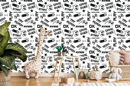 Wallpaper Youthful Black And White Pixelated 3D Subtitles