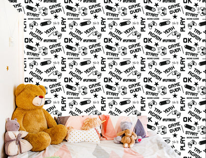 Wallpaper Youthful Black And White Pixelated 3D Subtitles