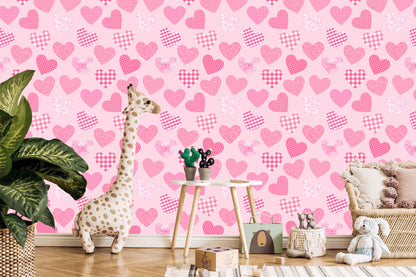 Wallpaper For Children - Pink Hearts