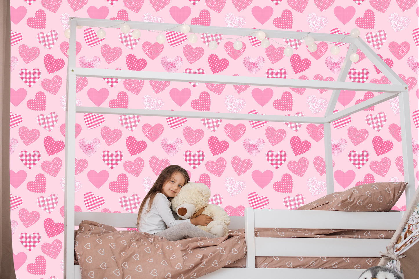 Wallpaper For Children - Pink Hearts