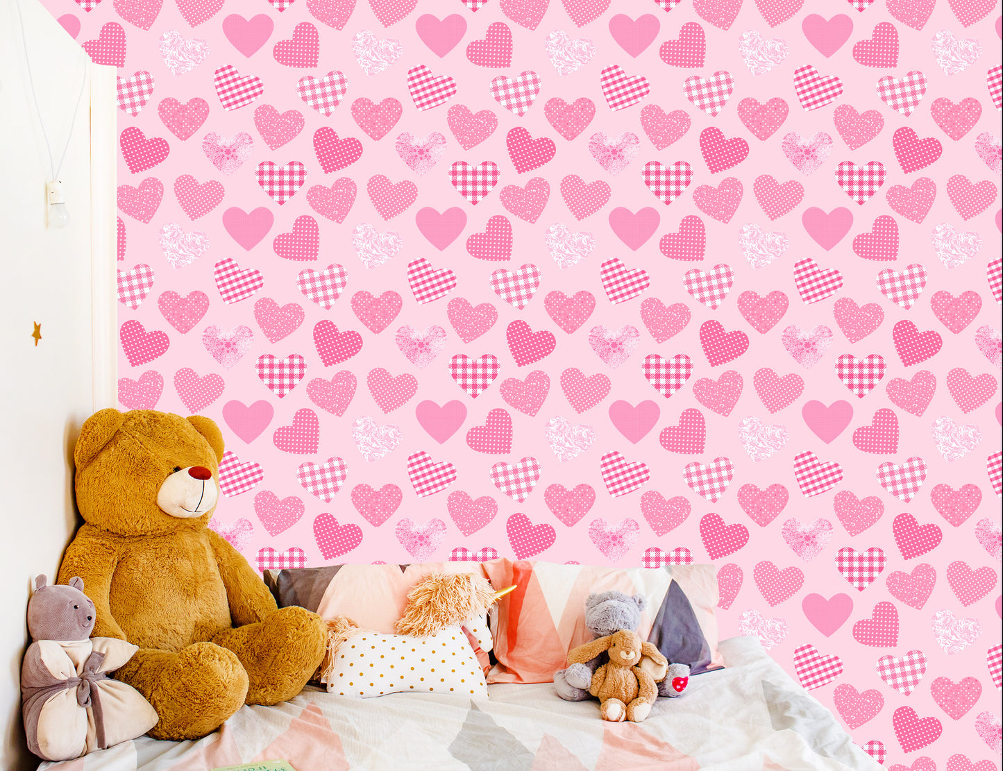 Wallpaper For Children - Pink Hearts