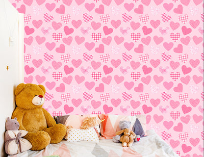 Wallpaper For Children - Pink Hearts