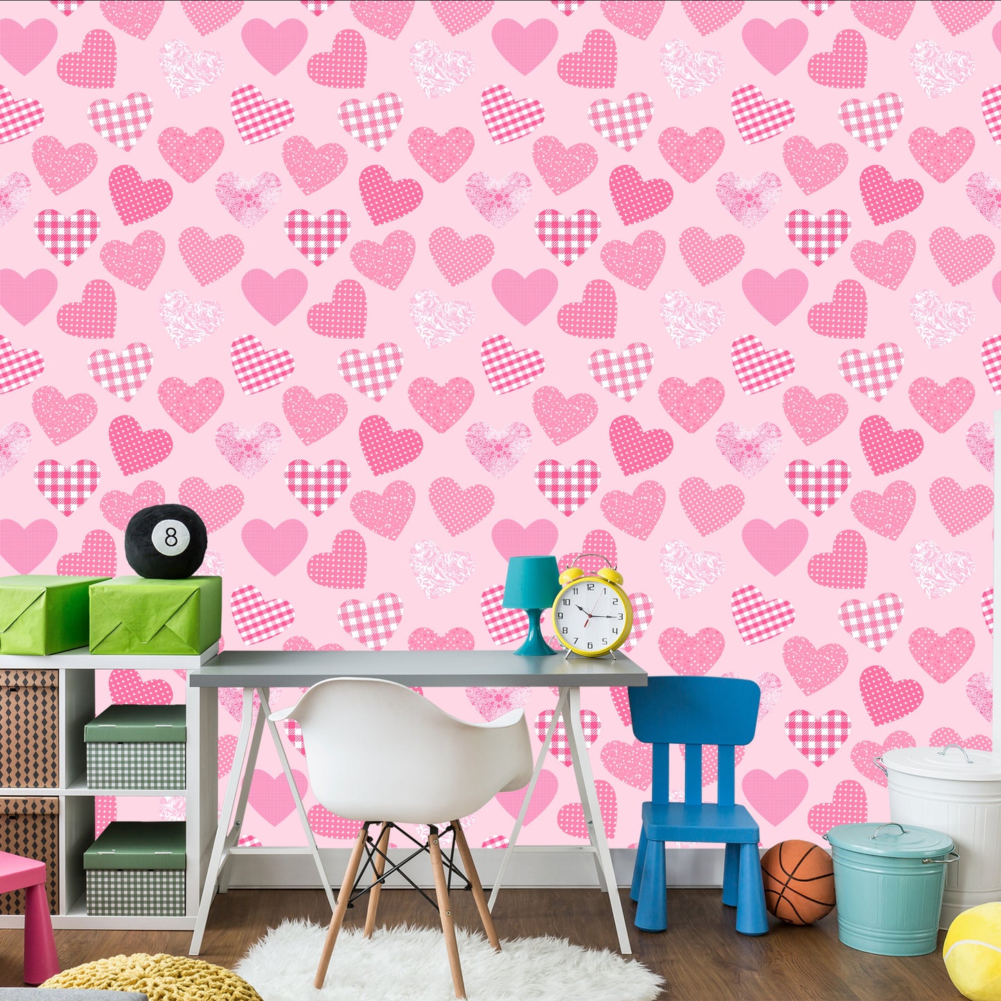Wallpaper For Children - Pink Hearts
