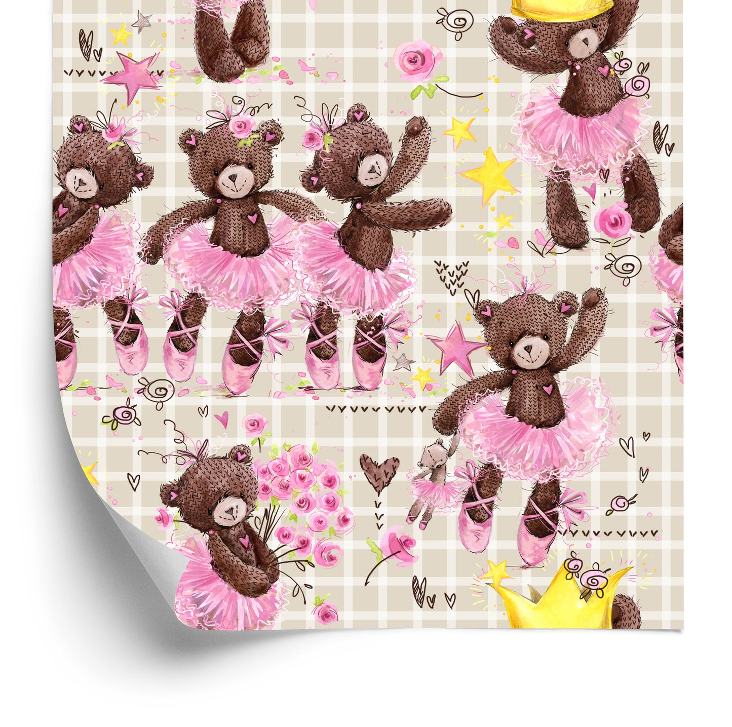 Wallpaper For Girl Teddy Bears, Flowers, Roses