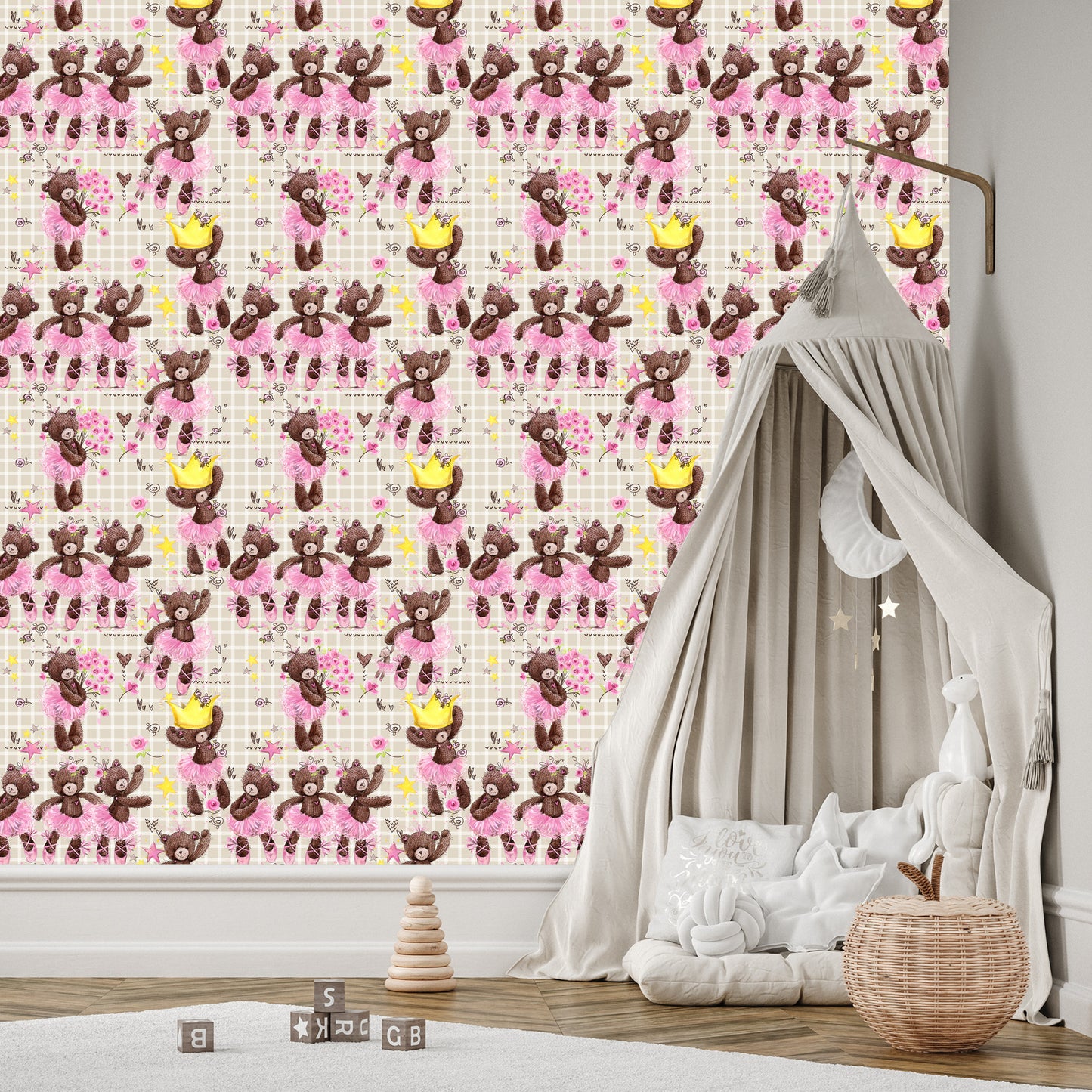 Wallpaper For Girl Teddy Bears, Flowers, Roses