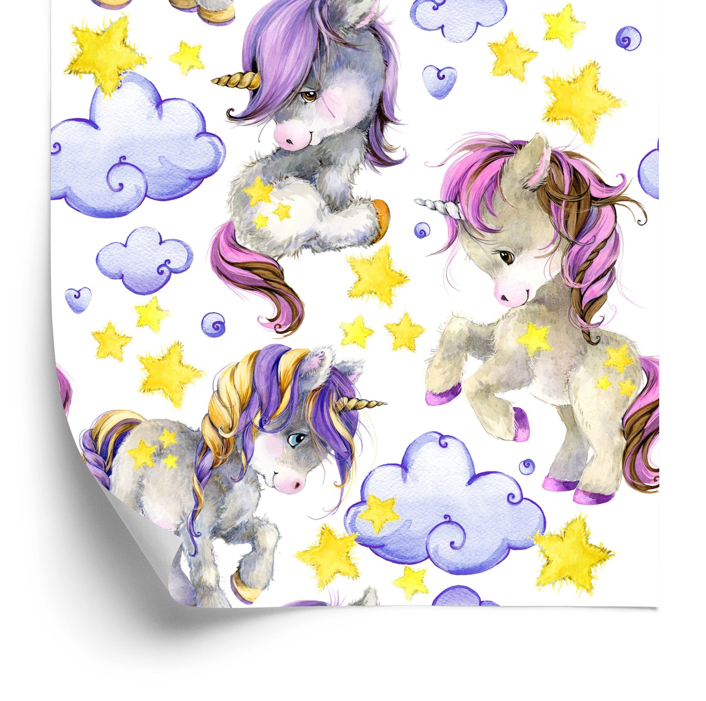 Wallpaper Girly Unicorns Cloud Hearts