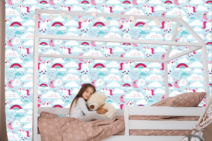 Wallpaper For Girls Unicorns, Clouds, Rainbow