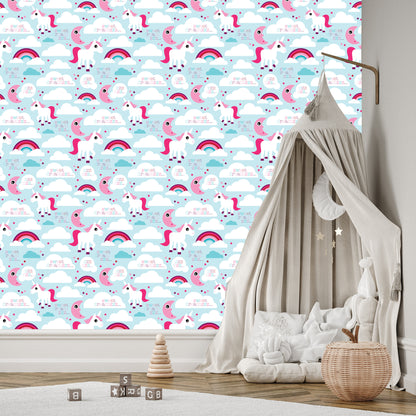 Wallpaper For Girls Unicorns, Clouds, Rainbow