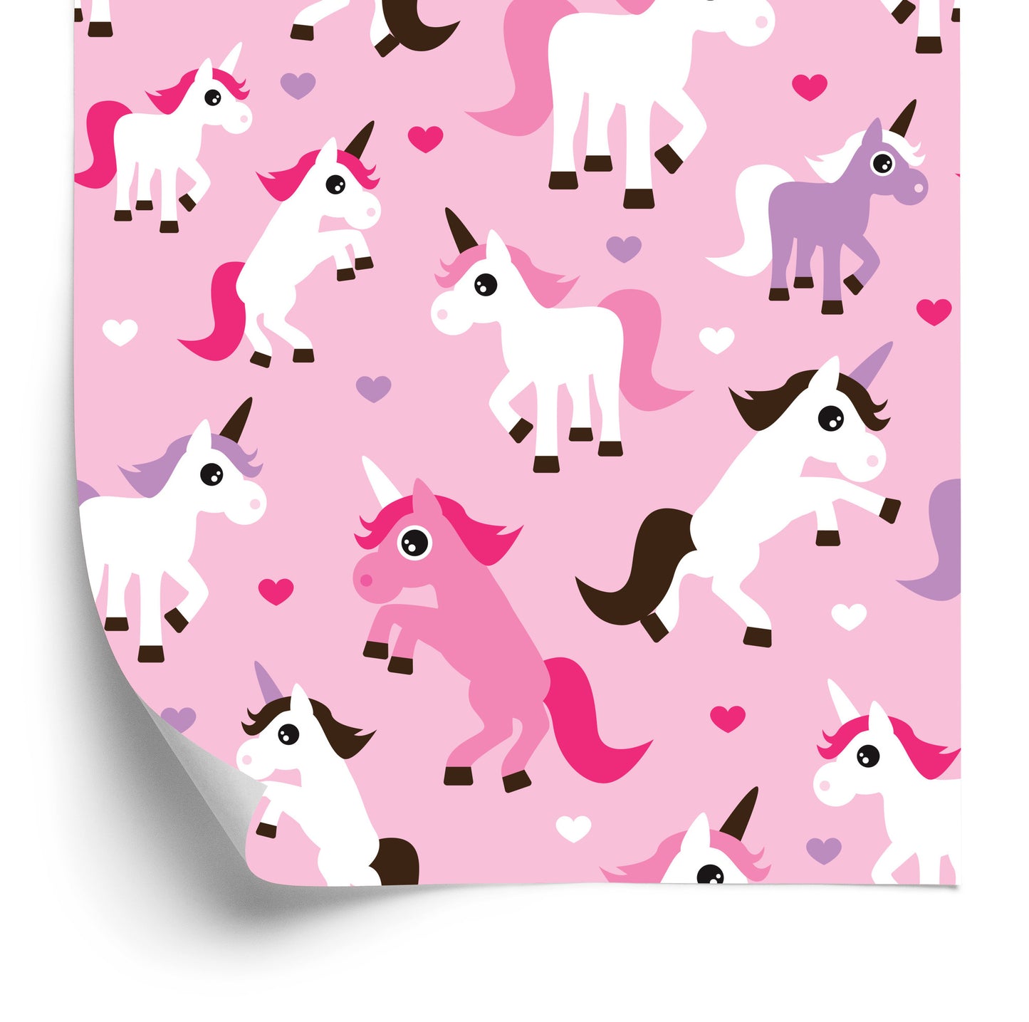 Wallpaper For Girls' Room Unicorns Hearts