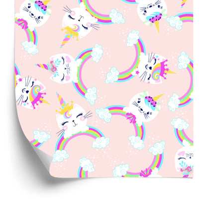 Wallpaper For Girls. Kittens. Clouds. Rainbow