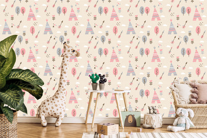 Wallpaper Into The Girl's Room Flowers Tree