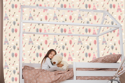 Wallpaper Into The Girl's Room Flowers Tree