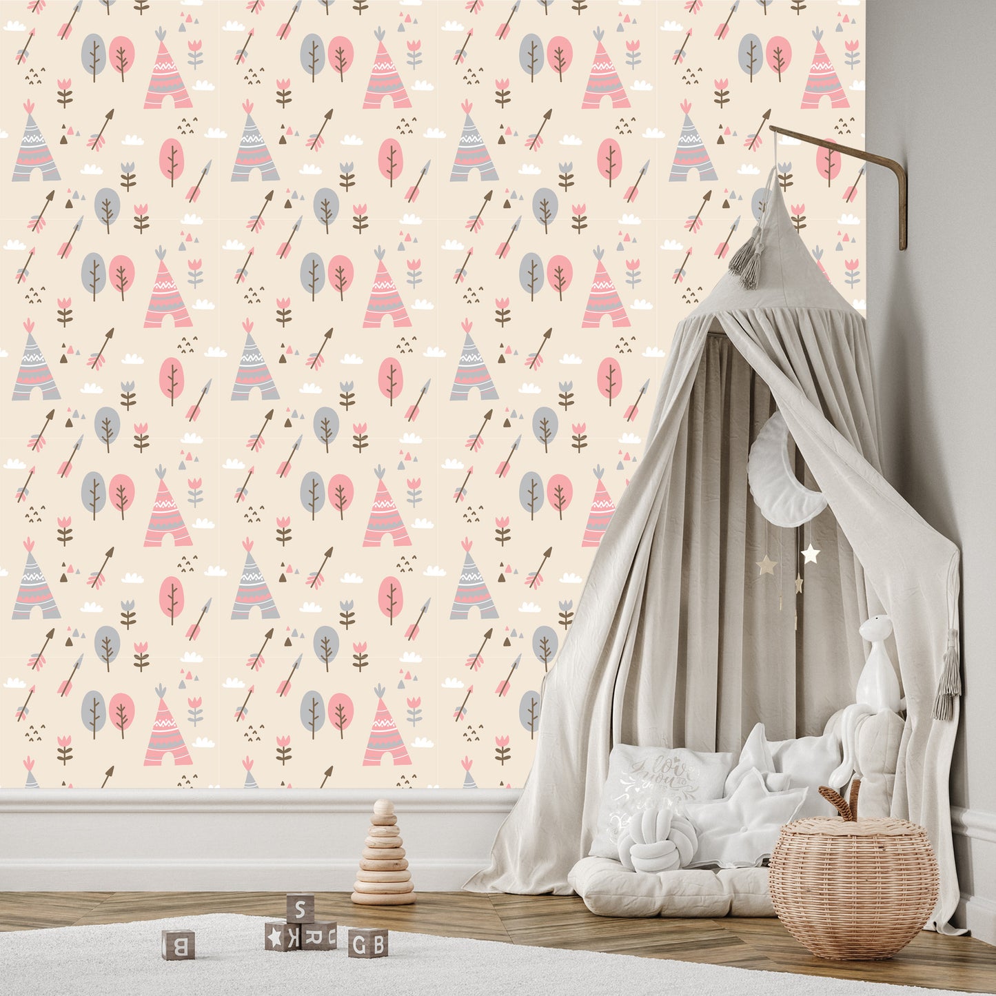 Wallpaper Into The Girl's Room Flowers Tree