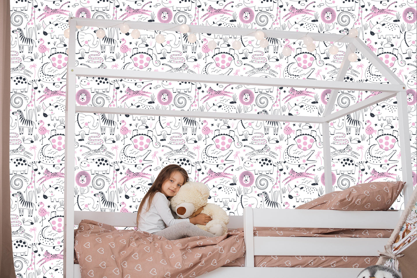 Wallpaper For Girl Safari Zebras Lions Rhino