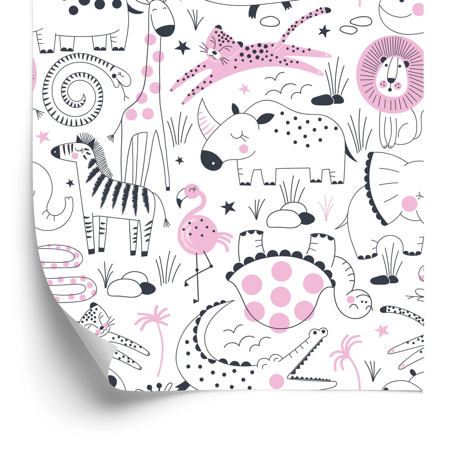 Wallpaper For Girl Safari Zebras Lions Rhino
