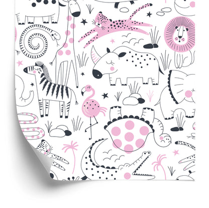 Wallpaper For Girl Safari Zebras Lions Rhino
