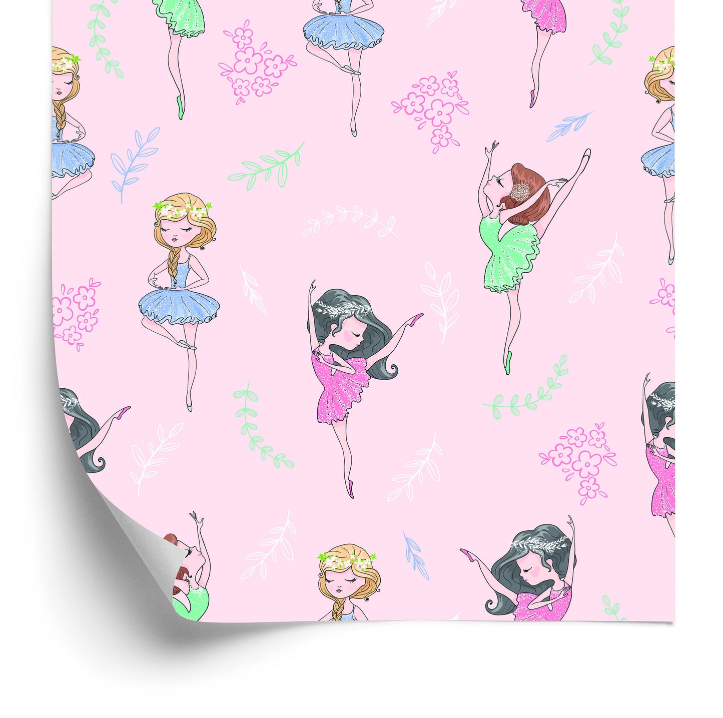 Wallpaper Flowers. Green For Girl Dancer