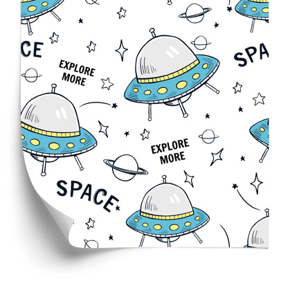 Wallpaper Planet Star Rockets For Children's Room