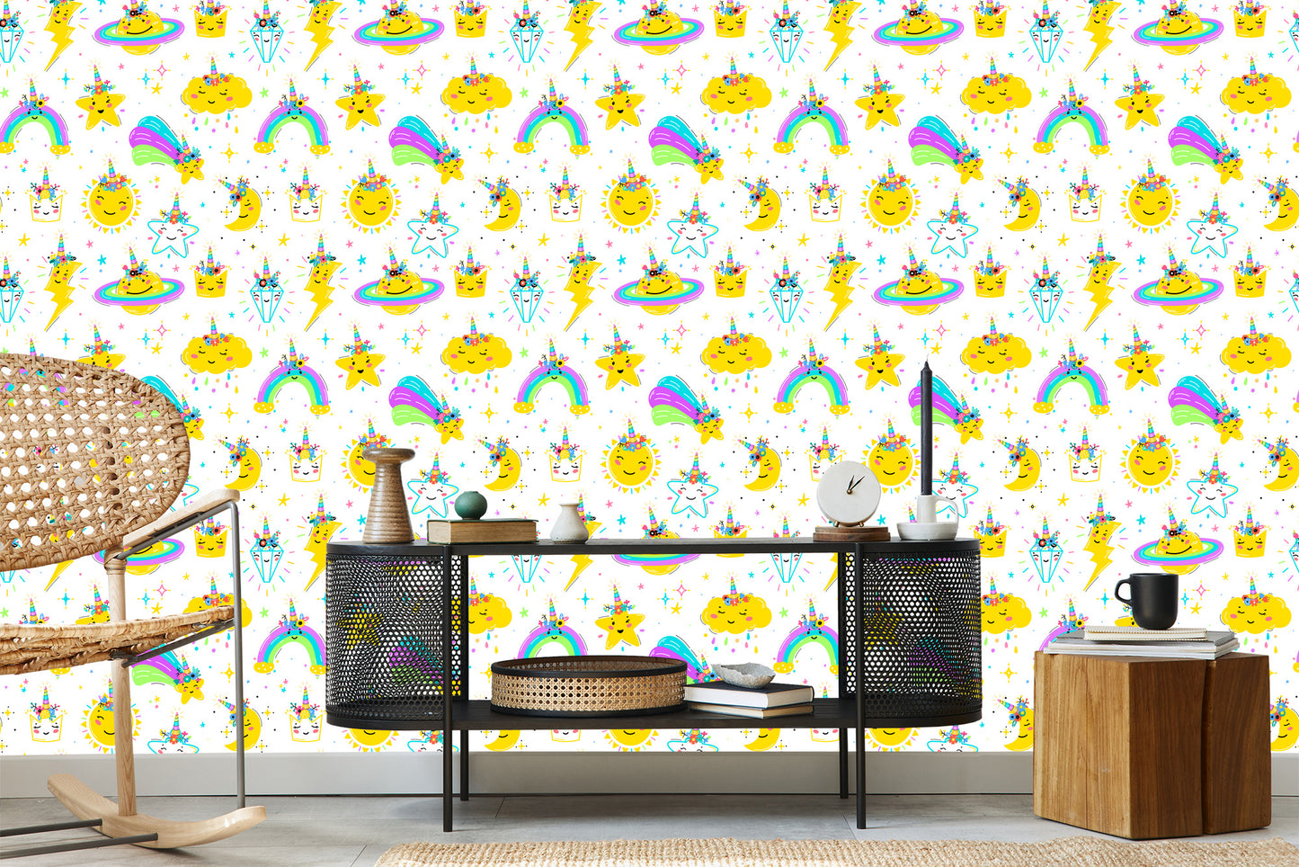 Wallpaper Star Clouds And A Rainbow