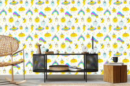 Wallpaper Star Clouds And A Rainbow