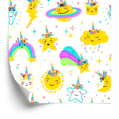 Wallpaper Star Clouds And A Rainbow