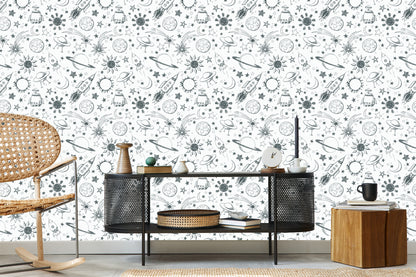 Wallpaper Black And White Galaxy