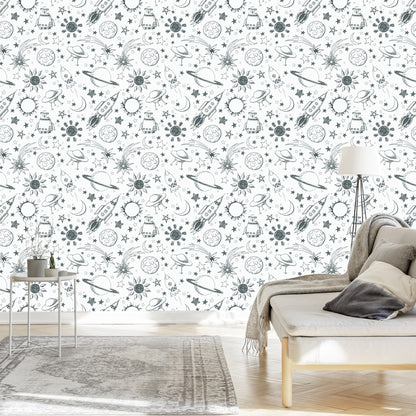 Wallpaper Black And White Galaxy