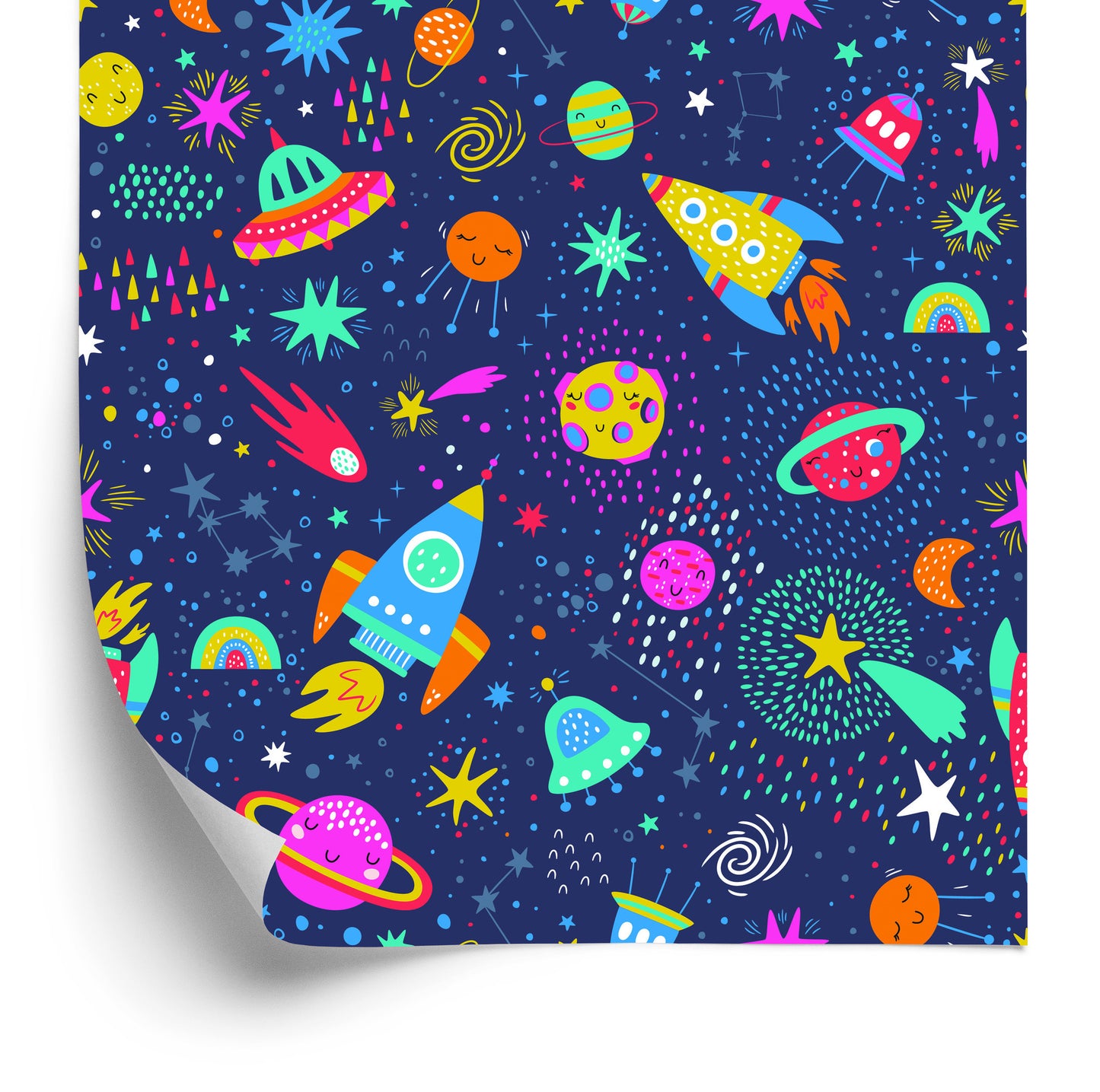 Wallpaper Colorful Galaxy And Rockets