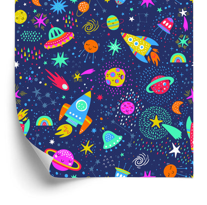 Wallpaper Colorful Galaxy And Rockets