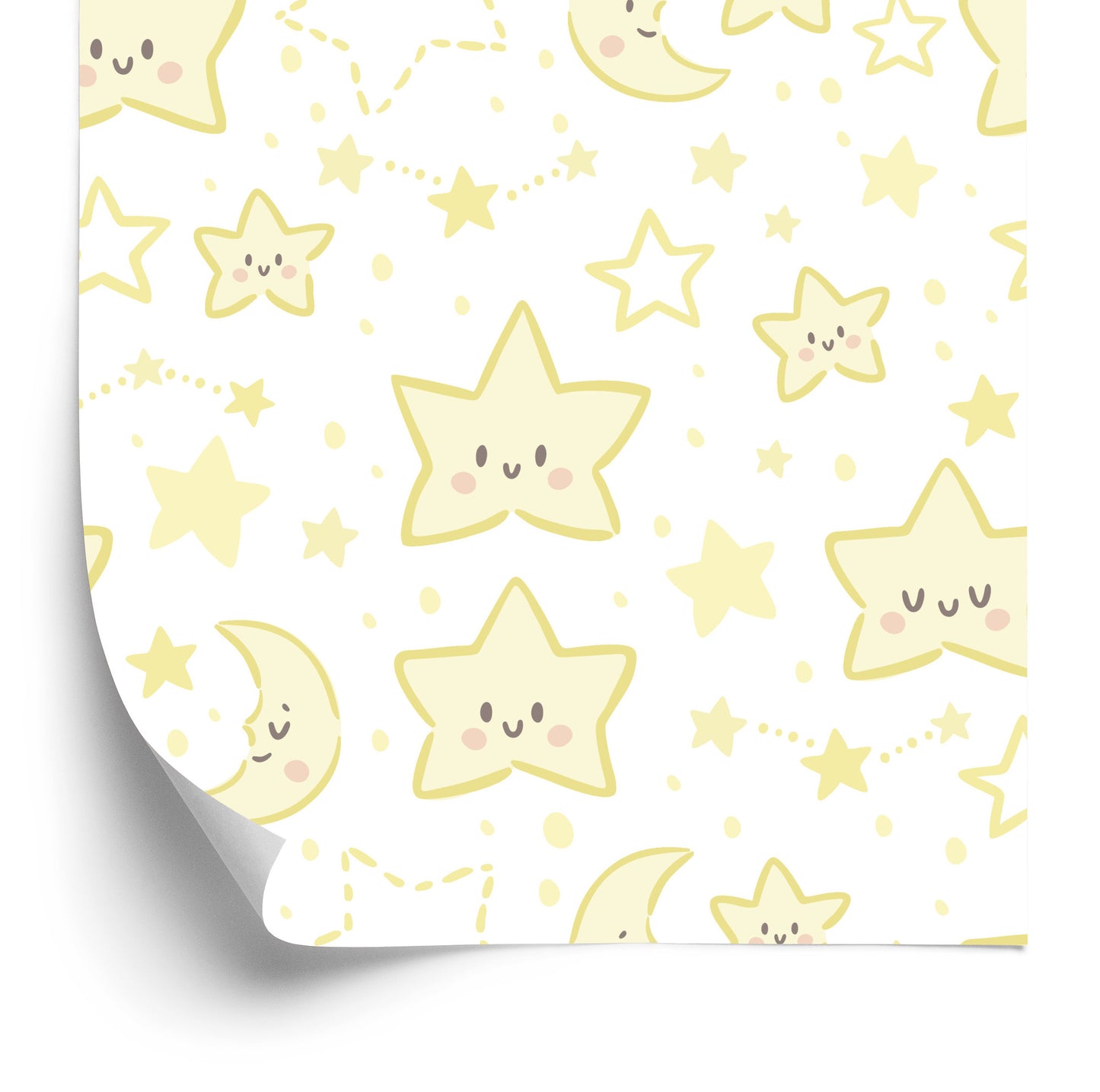 Wallpaper For Children - Smiling Stars And Moons