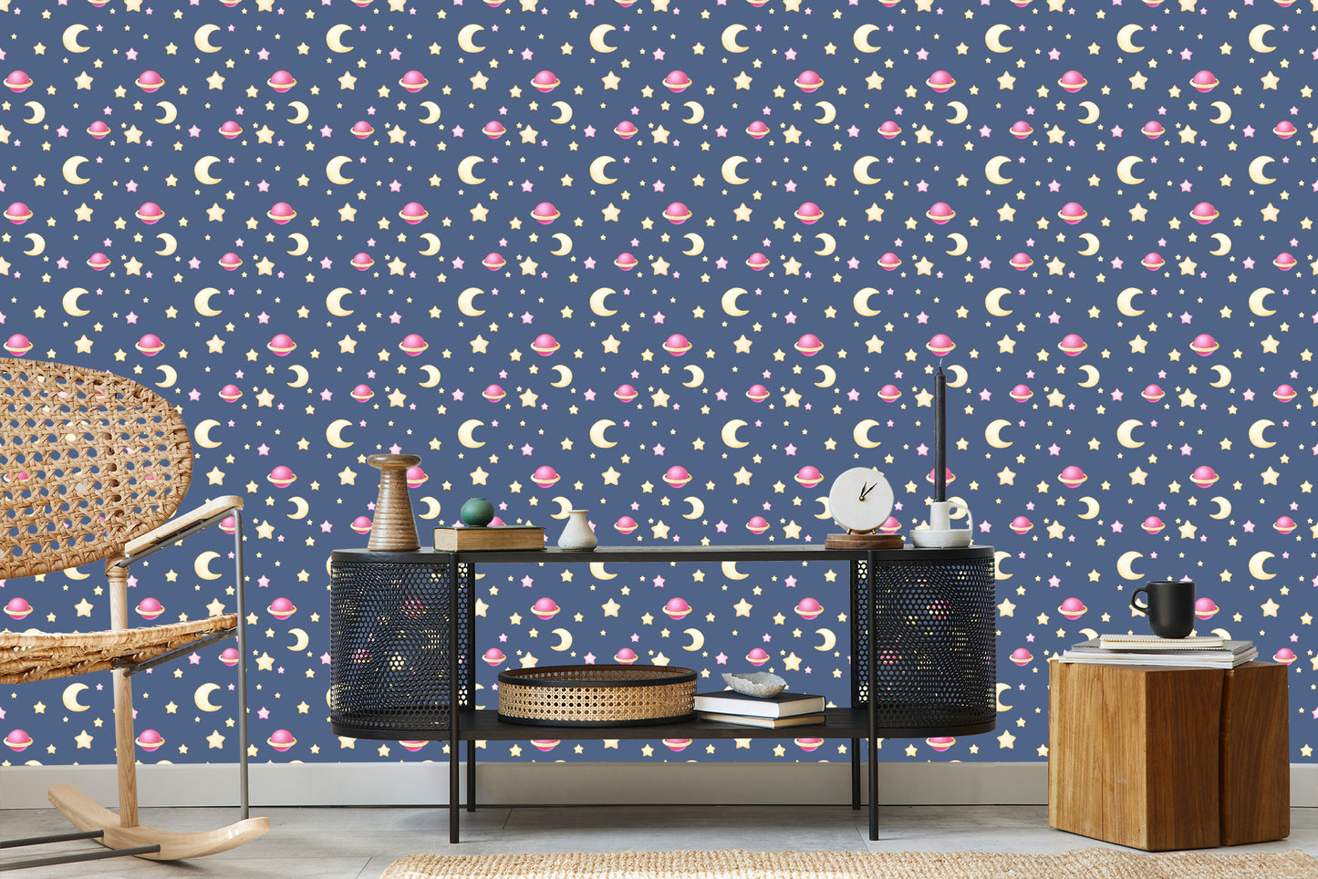 Wallpaper For Children - Stars, Moons And Planets