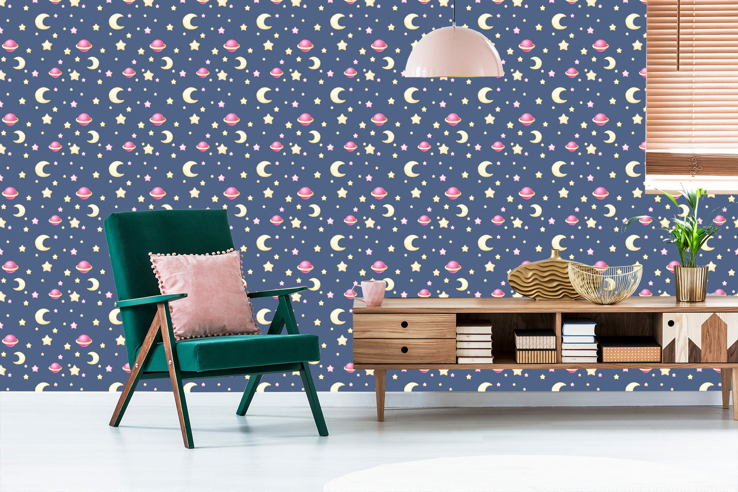 Wallpaper For Children - Stars, Moons And Planets