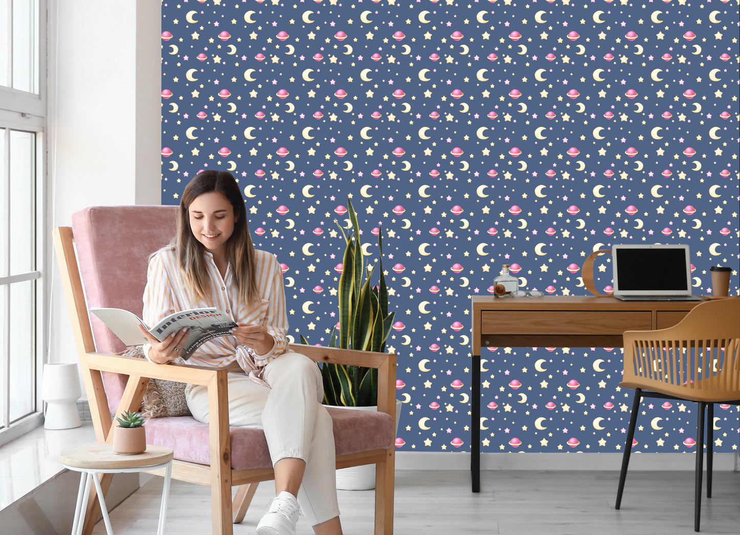 Wallpaper For Children - Stars, Moons And Planets