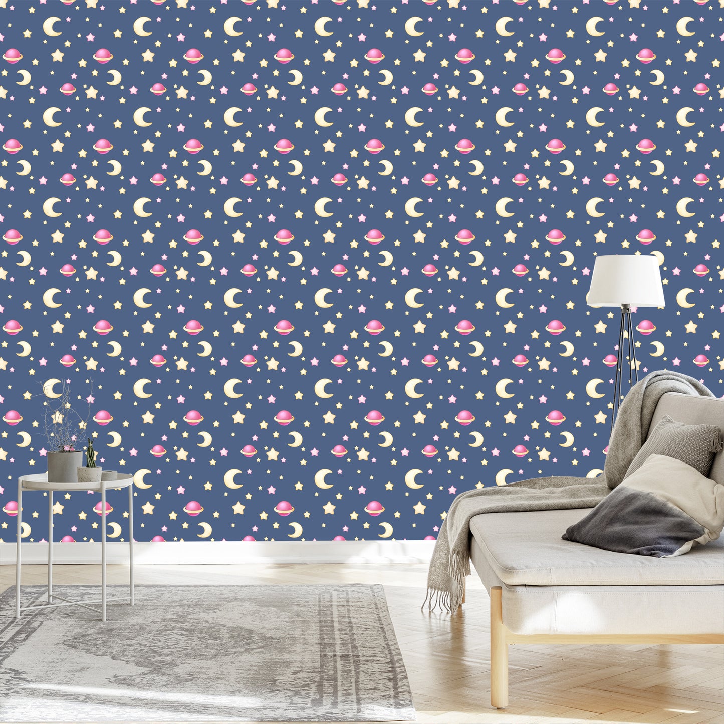Wallpaper For Children - Stars, Moons And Planets
