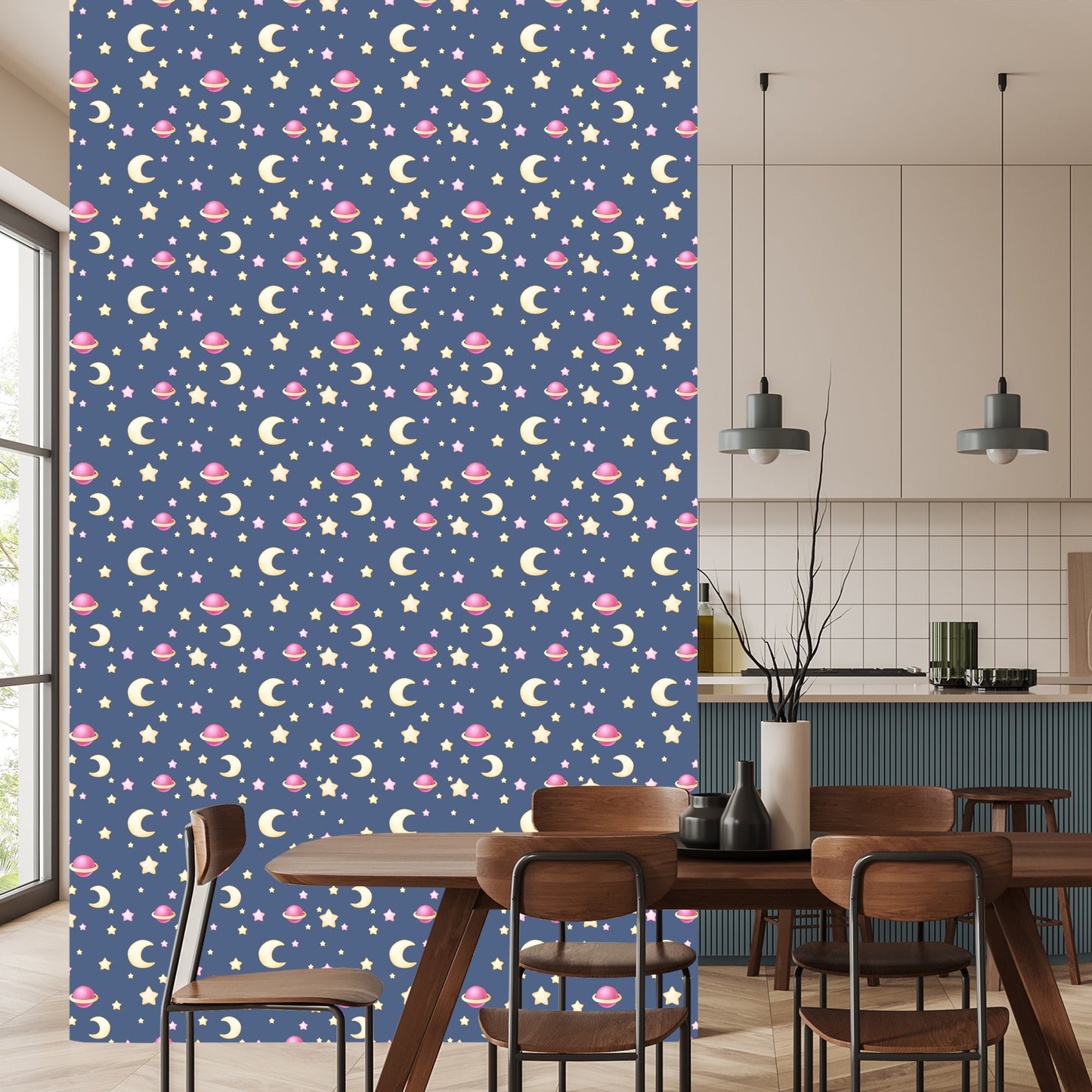 Wallpaper For Children - Stars, Moons And Planets