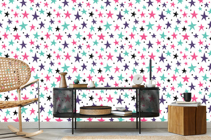 Wallpaper For Children - Colorful Stars And Circles