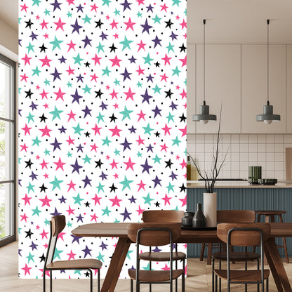Wallpaper For Children - Colorful Stars And Circles