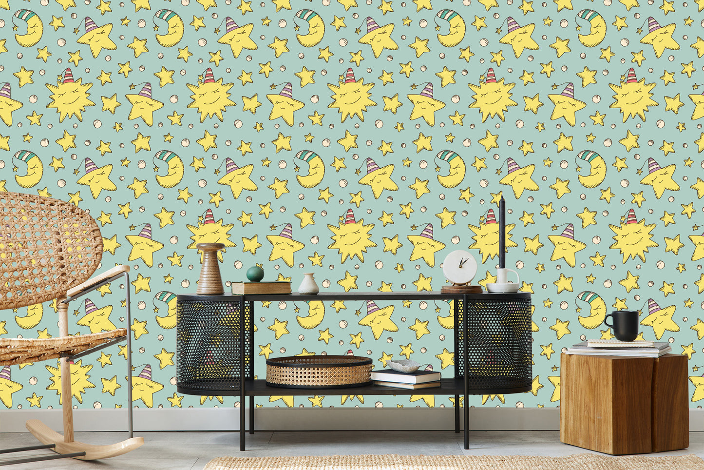 Wallpaper For Children - Stars And Moons