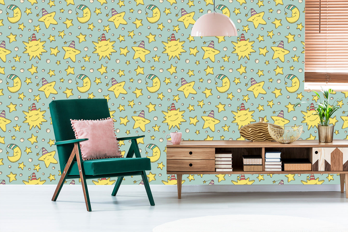 Wallpaper For Children - Stars And Moons