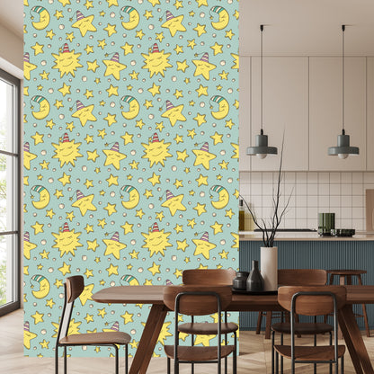 Wallpaper For Children - Stars And Moons
