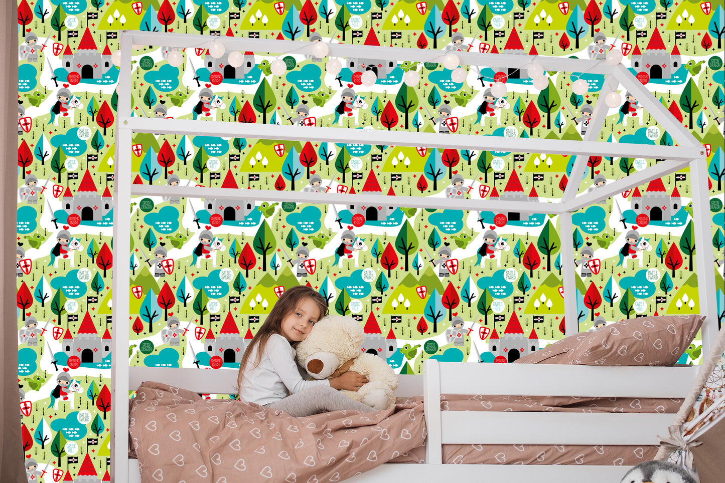 Wallpaper A Fairy-Tale For Children, Knights, Dragons, Trees