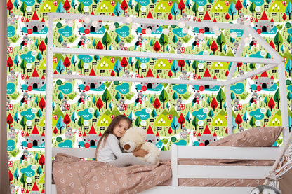 Wallpaper A Fairy-Tale For Children, Knights, Dragons, Trees