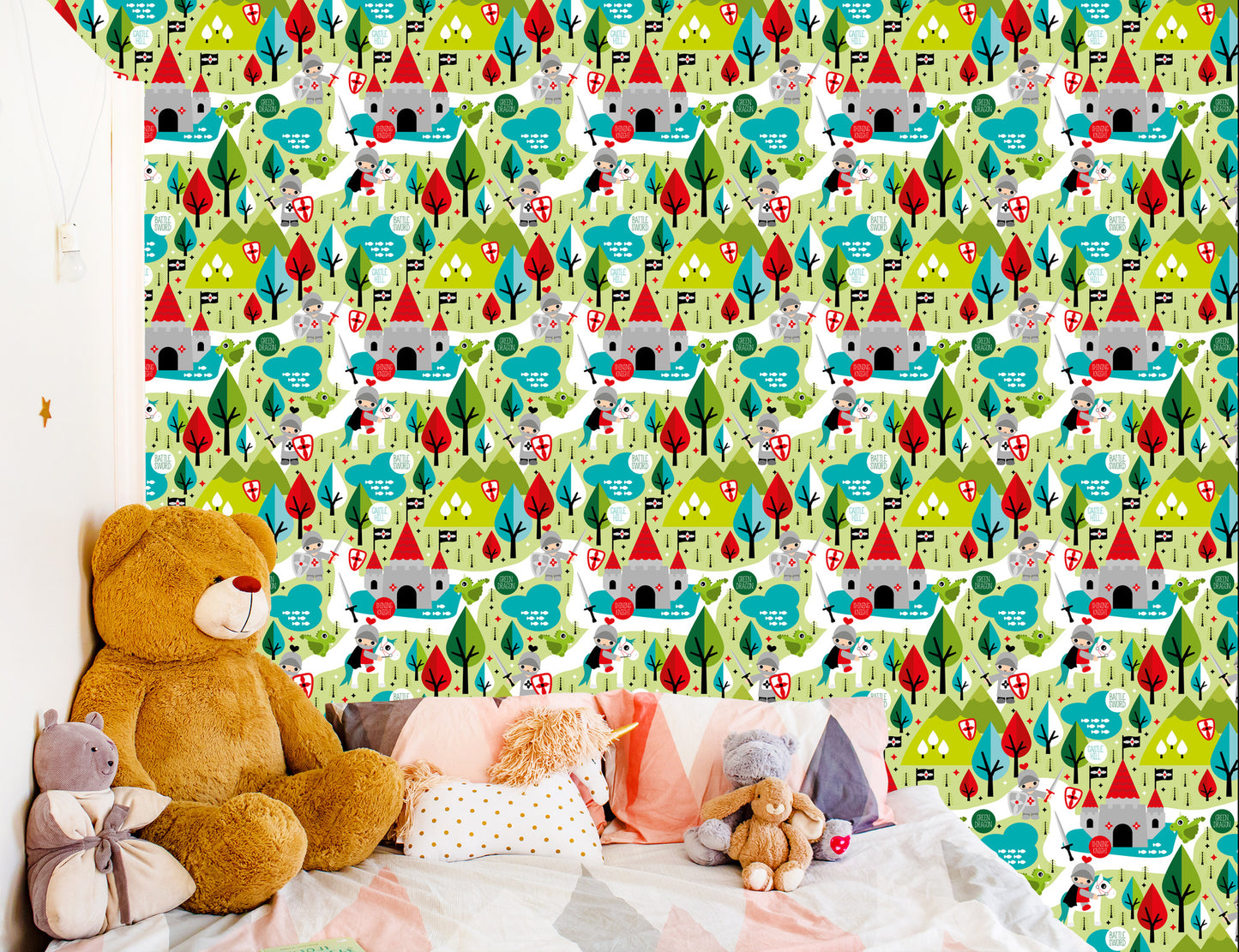 Wallpaper A Fairy-Tale For Children, Knights, Dragons, Trees