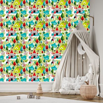 Wallpaper A Fairy-Tale For Children, Knights, Dragons, Trees