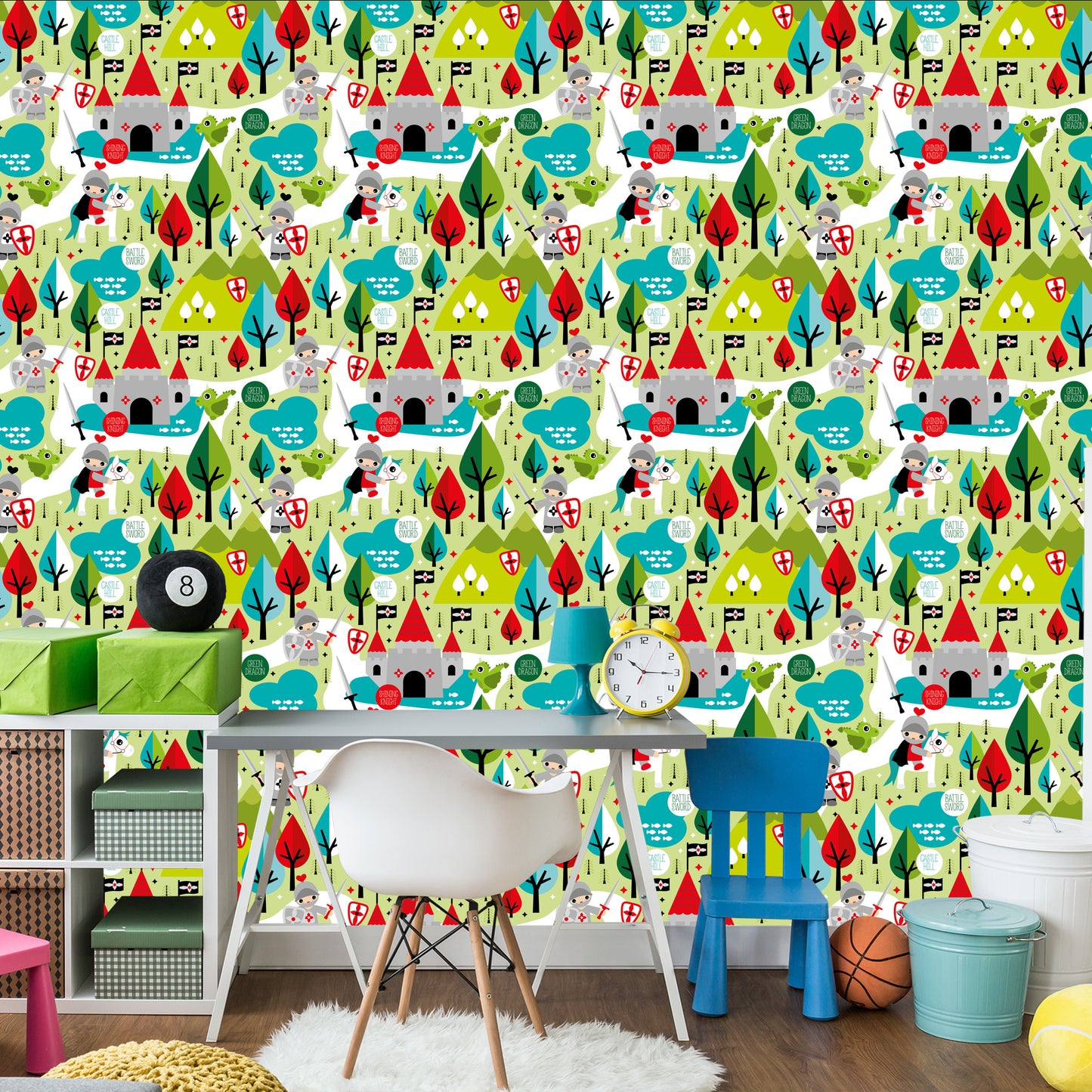 Wallpaper A Fairy-Tale For Children, Knights, Dragons, Trees