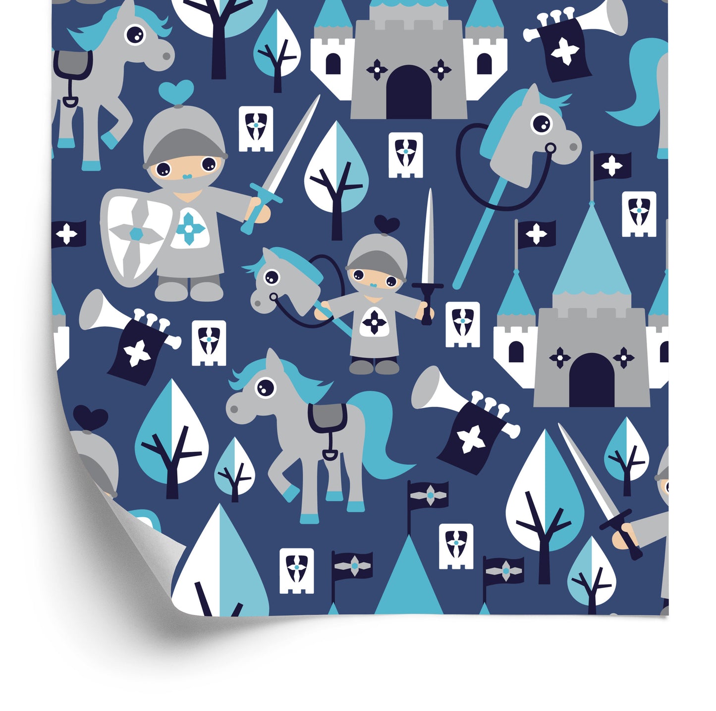 Wallpaper Fairy Tale Knights Horses For The Children's Room
