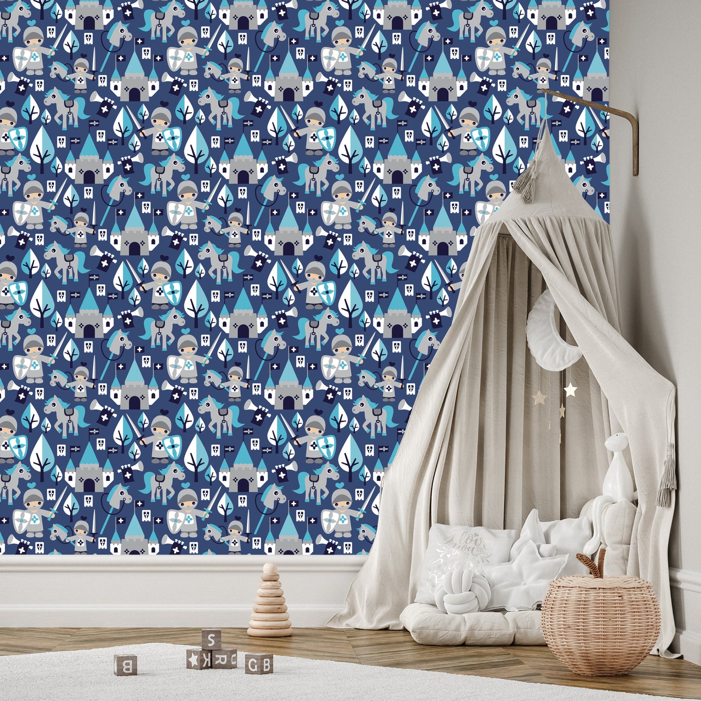 Wallpaper Fairy Tale Knights Horses For The Children's Room